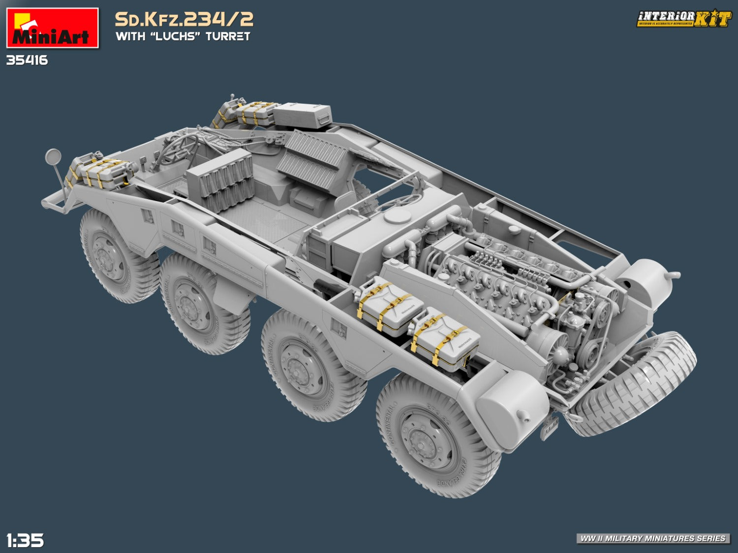 1/35 Sd.Kfz.234/2 with “Luchs” Turret. Interior Kit - Hobby Sense