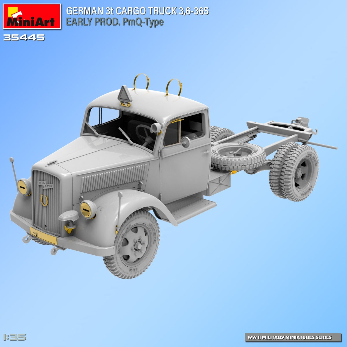 1/35 German 3T Cargo Truck 3,6-36S Early Prod. PmQ-Type - Hobby Sense