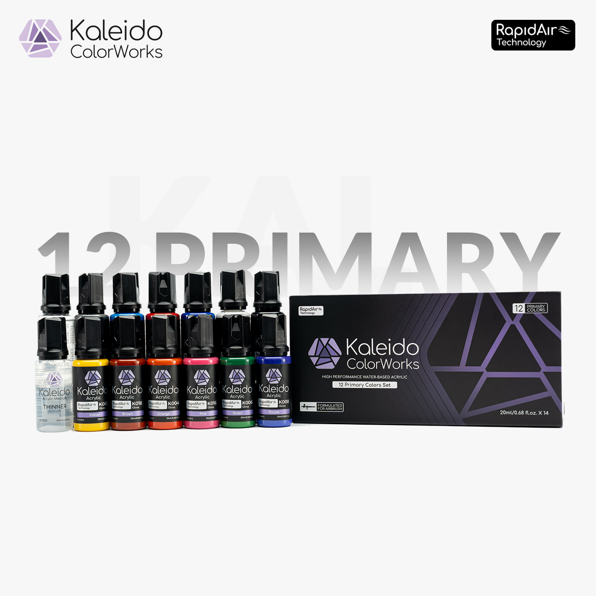 Gaahleri Kaleido 12 Color Primary Set. - Hobby Sense