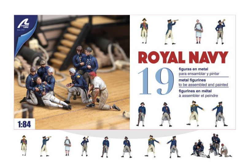 1/84 Set of 19 Metal Figures for Ships British Royal Navy - Hobby Sense