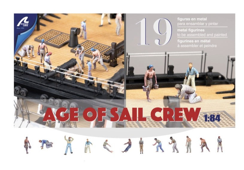 1/84 Set of 19 Metal Figurines for Ships: Sailors (1700-1815)