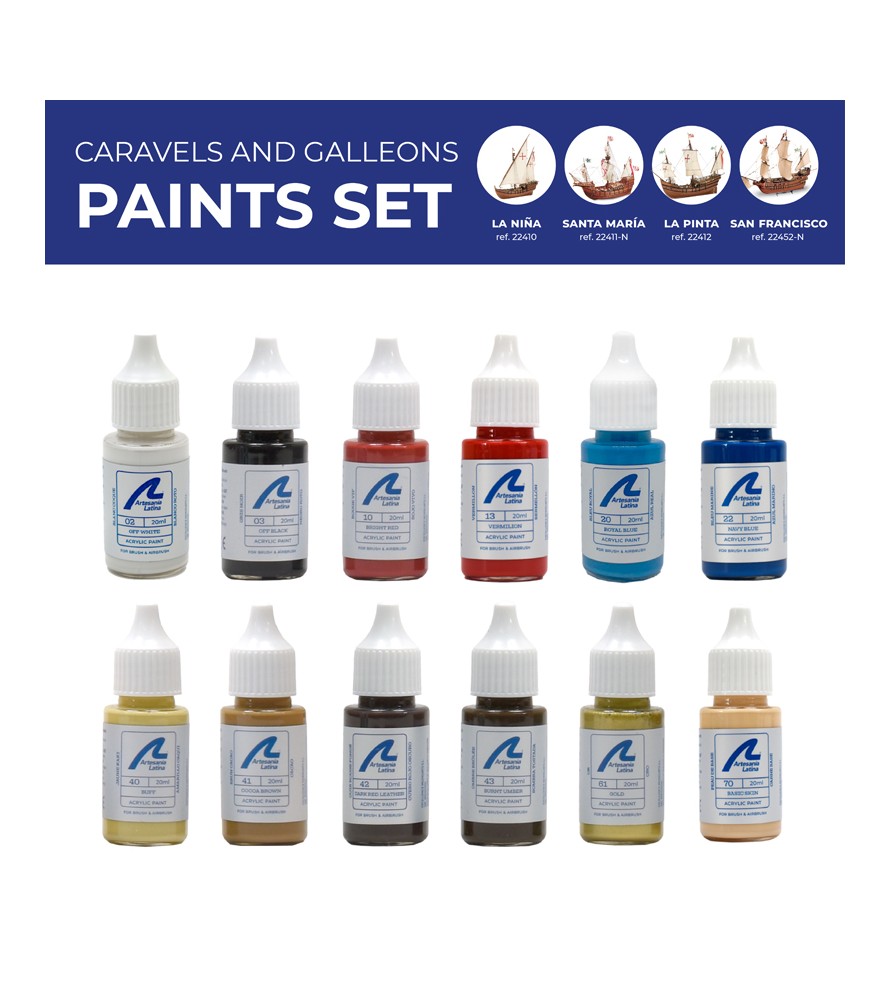 Selection of Artesania Latina Paint Sets for Wooden Ships - Hobby Sense