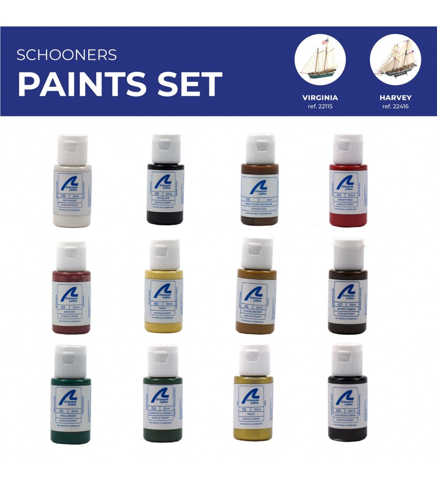 Selection of Artesania Latina Paint Sets for Wooden Ships - Hobby Sense