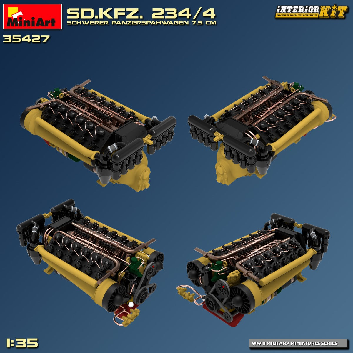 1/35 Sd.Kfz. 234/4 Schwerer Panzerspahwagen 7,5 cm. Interior Kit - Hobby Sense