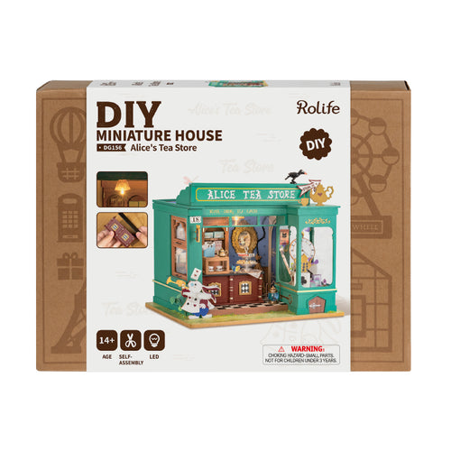 Alice's Tea Store DIY Miniature House Kit - Hobby Sense