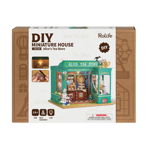 Alice's Tea Store DIY Miniature House Kit - Hobby Sense