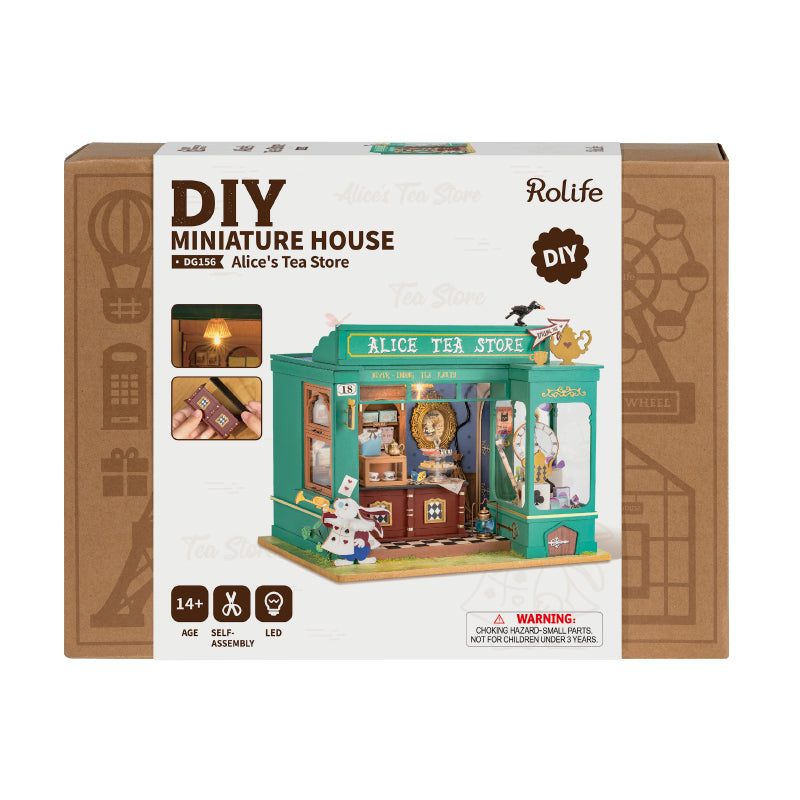 Alice's Tea Store DIY Miniature House Kit - Hobby Sense