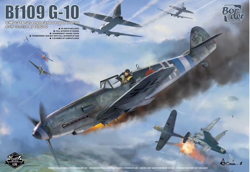 Border 1/35 Bf109 G10 w/WGr.21 & Full Engine and Weapon Interior - Hobby Sense