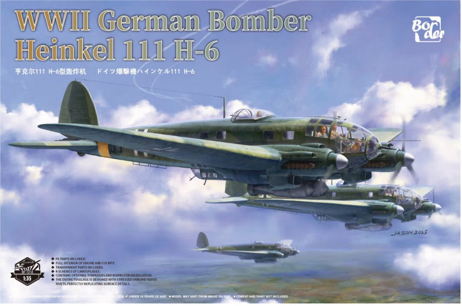 Border 1/35 Heinkel 111 H-6 WWII German Bomber - Hobby Sense