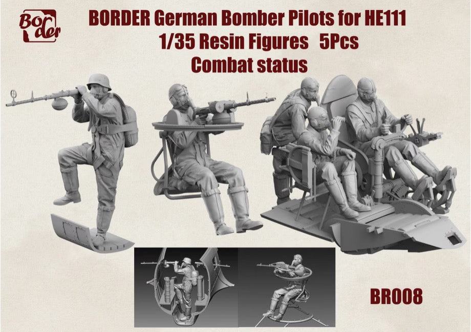 Border 1/35 German Bomber Pilots for He111 (5pcs) Combat Status (Resin) - Hobby Sense