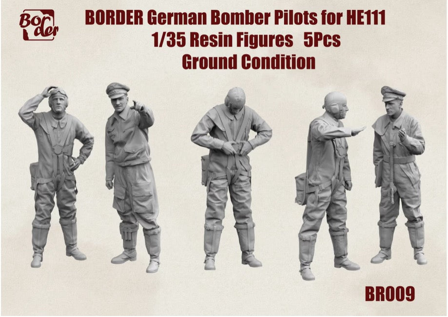 Border 1/35 German Bomber Pilots for He111 (5pcs) Ground Condition (Resin) - Hobby Sense
