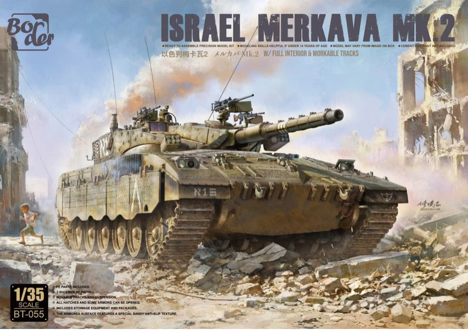 Border 1/35 Israel Merkava Mk.2 W/ Full Interior & Workable Tracks - Hobby Sense