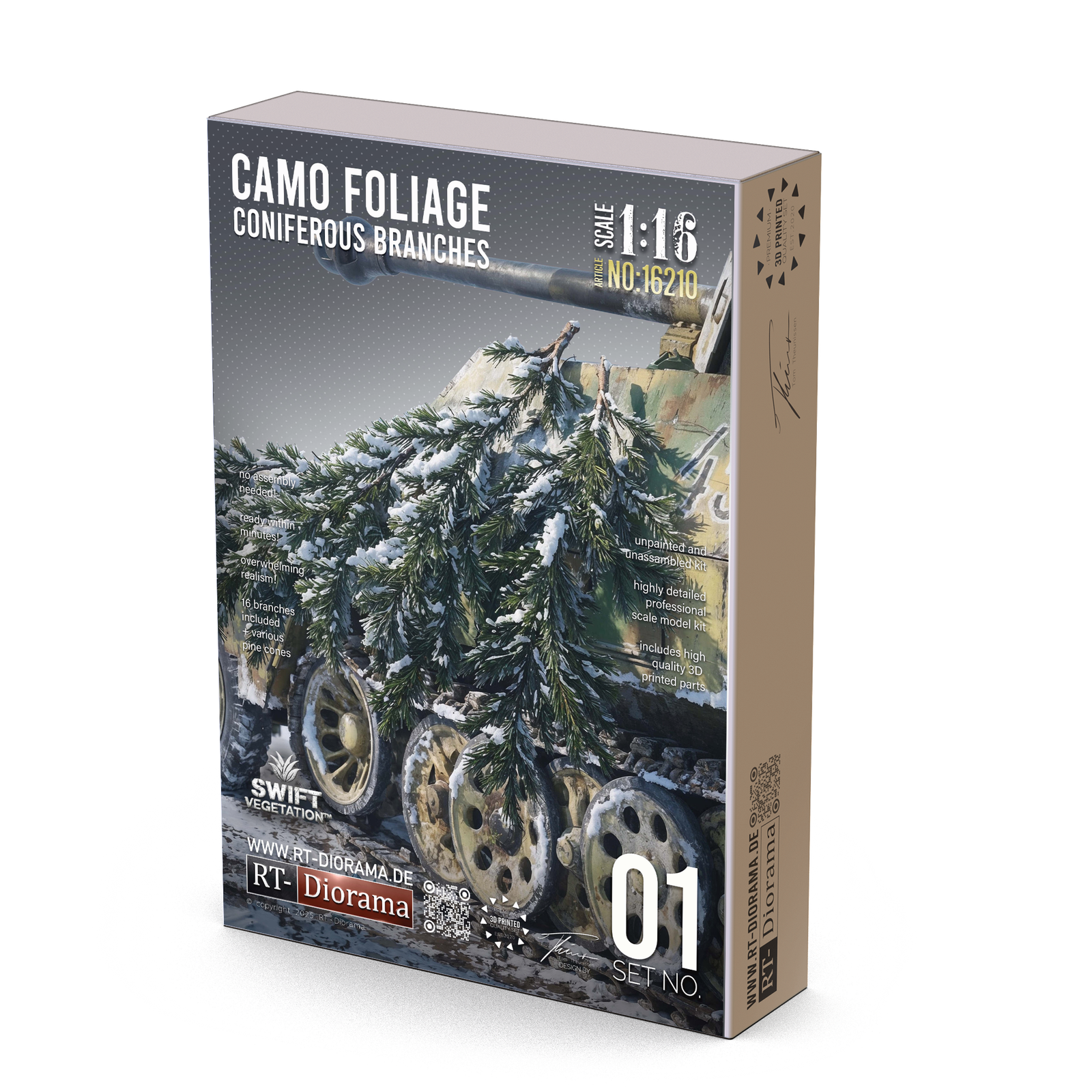 RT Diorama 1/16 Coniferous Branches [Camo Foliage] - Hobby Sense