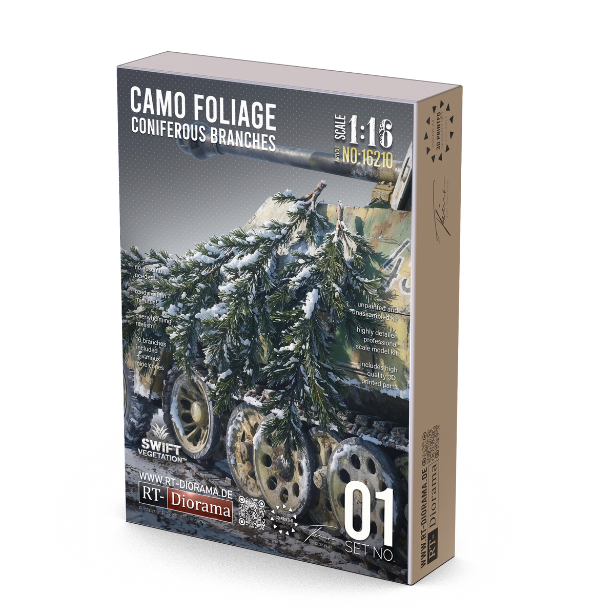 RT Diorama 1/16 Coniferous Branches [Camo Foliage] - Hobby Sense