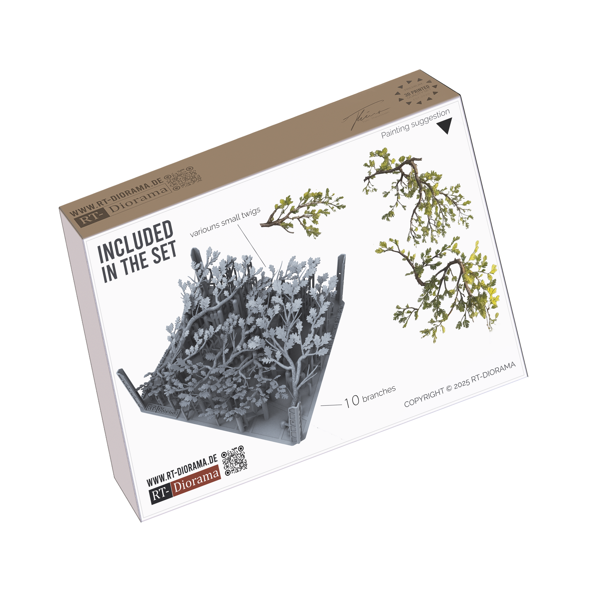 RT Diorama 1/16 Oak Tree Branches Camo Foliage - Hobby Sense