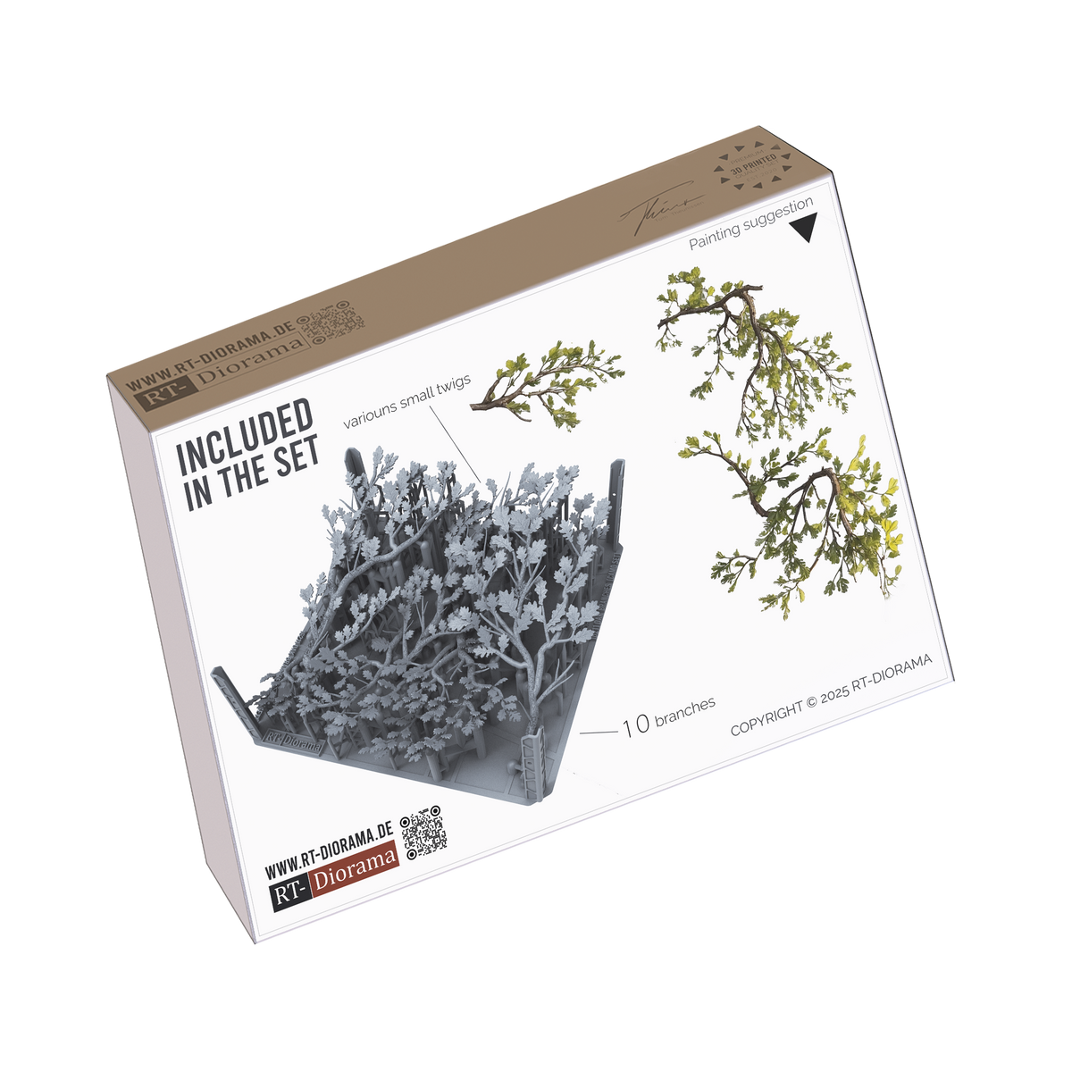RT Diorama 1/16 Oak Tree Branches Camo Foliage - Hobby Sense