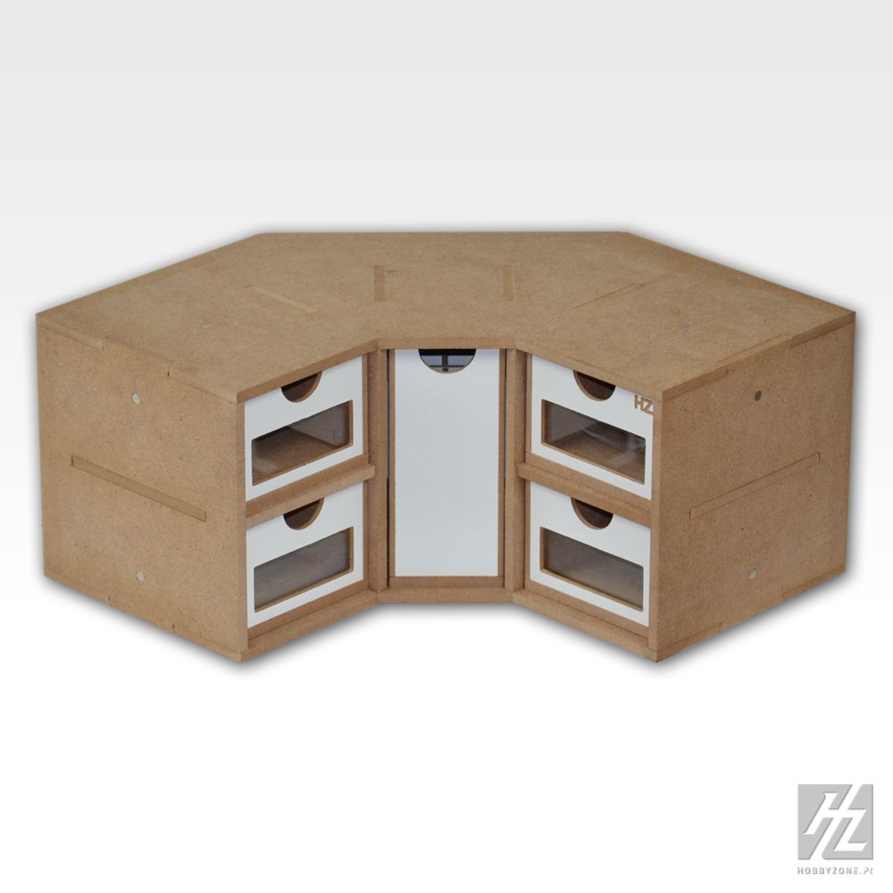 HobbyZone Modular Workshop System Corner Five-Drawer Storage Module with Transparent Acrylic Windows - Hobby Sense