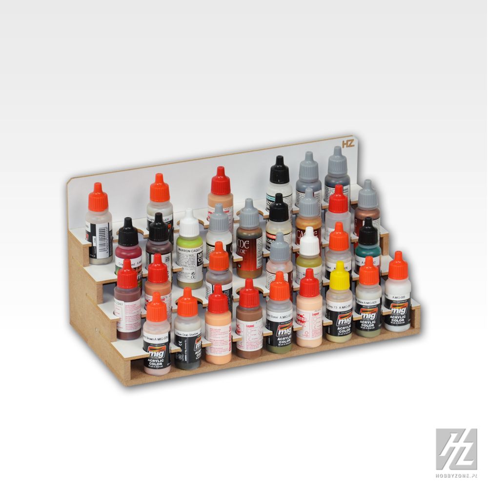 HobbyZone Modular Workshop System Paints Module 26mm. Paint jar/bottle storage module with 36 round 26mm slots - Hobby Sense