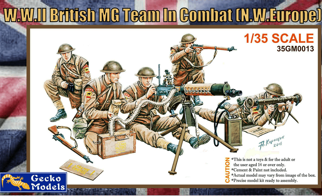 1/35 WWII British MG Team In Combat (N.W. Europe) - Hobby Sense