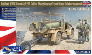 1/35 Bedford MWC 15-cwt 4x2 200 Gallon Water Bowser Truck (Open Cab Aeroscreen) - Hobby Sense