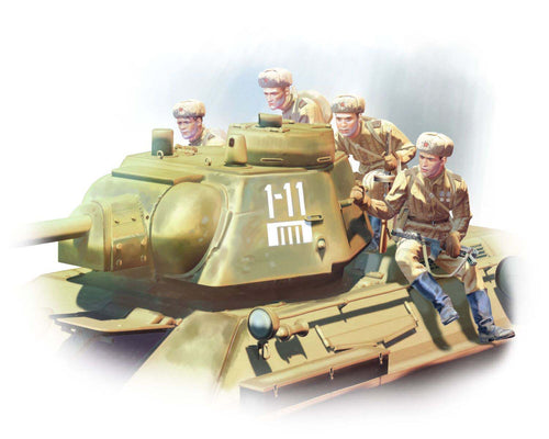 1/35 T34-76 with Soviet Tank Riders - Hobby Sense
