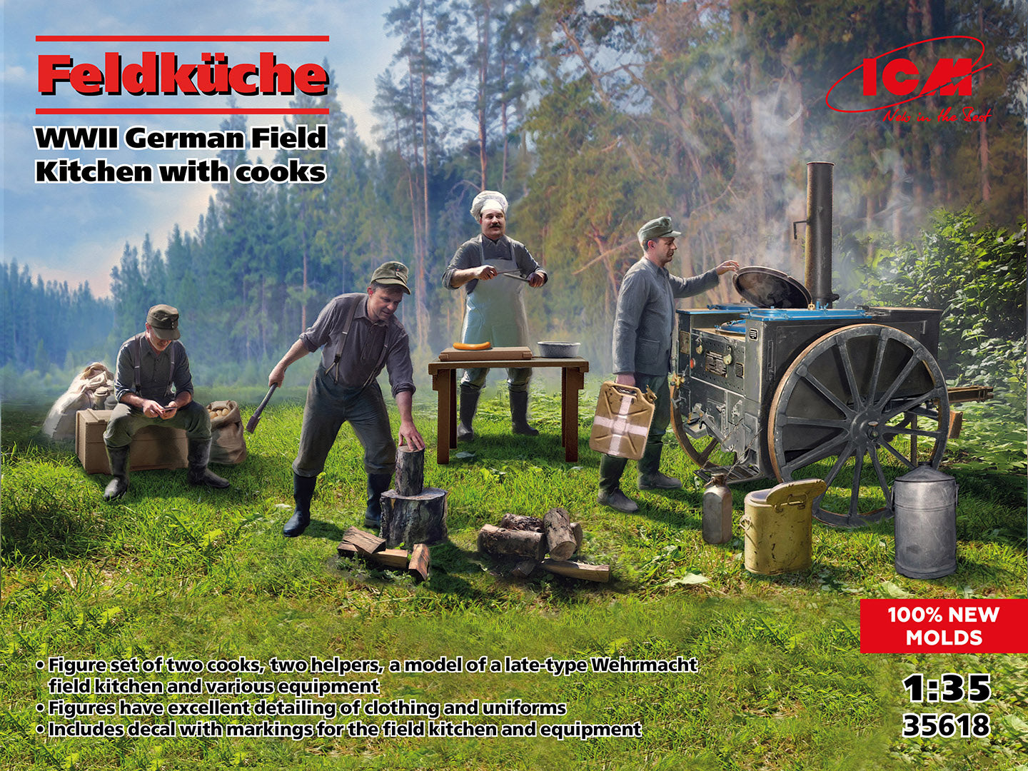 1/35 Feldkuche, WWII German Field Kitchen with Cooks - Hobby Sense