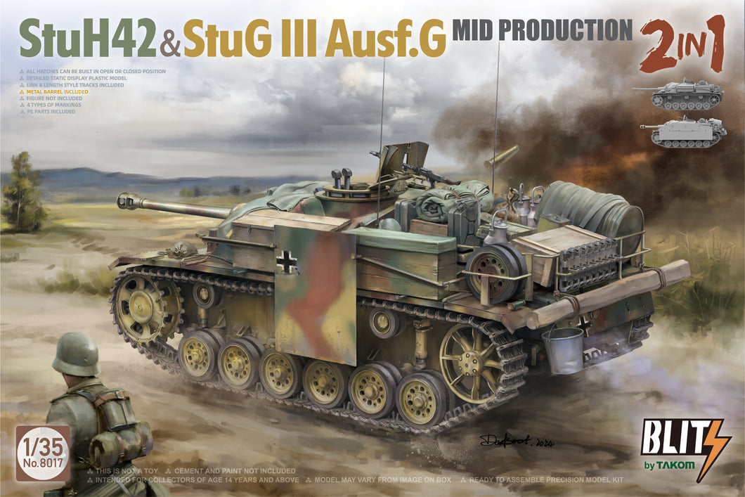 1/35 StuH42 & StuG III Ausf.G Mid Prodution 2 in 1 - Hobby Sense