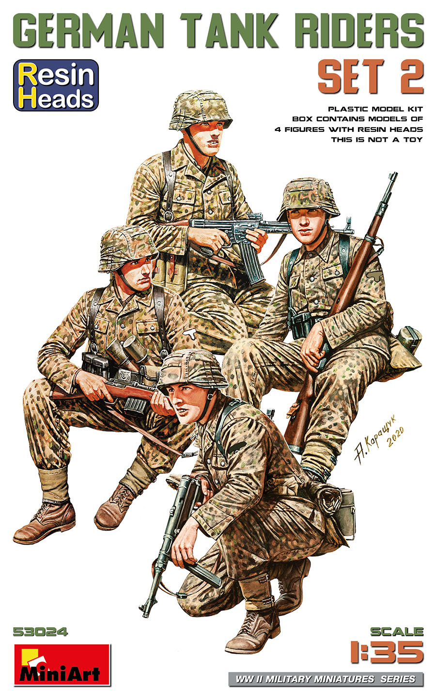 1/35 German Tank Riders Set 2. Resin Heads - Hobby Sense