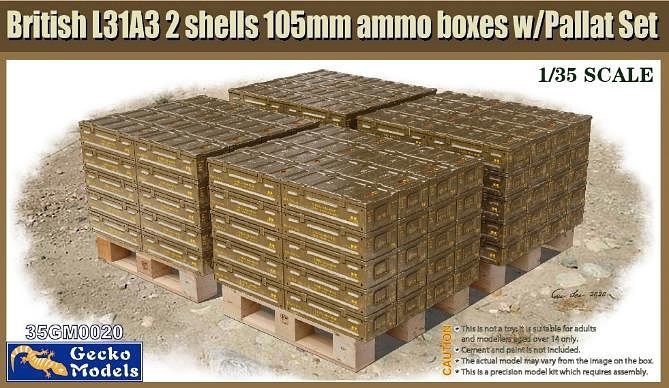 1/35 British L31A3 2 Shells 105mm Ammo Boxes - Hobby Sense
