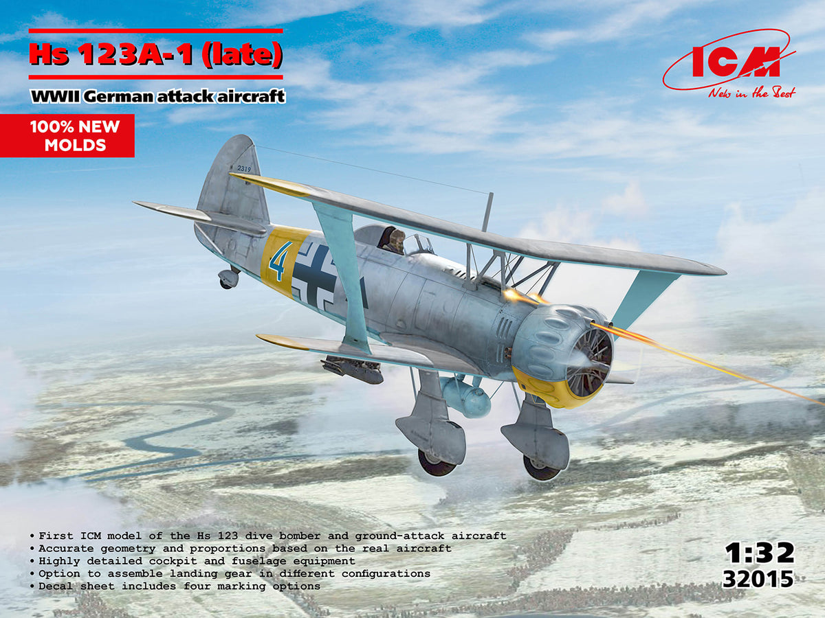 1/32 Hs 123A-1 (late), WWII German Attack Aircraft - Hobby Sense