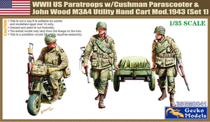 1/35 M53 Scooter Cushman w/John Wood M3A4 Utility Hand Cart Mod.1943 & US Paratroops (Set 1)