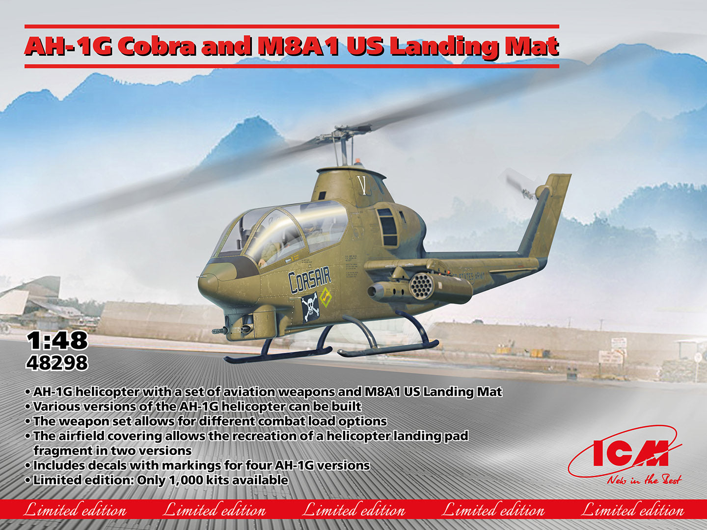 1/48 AH-1G Cobra and M8A1 US Landing Mat - Hobby Sense