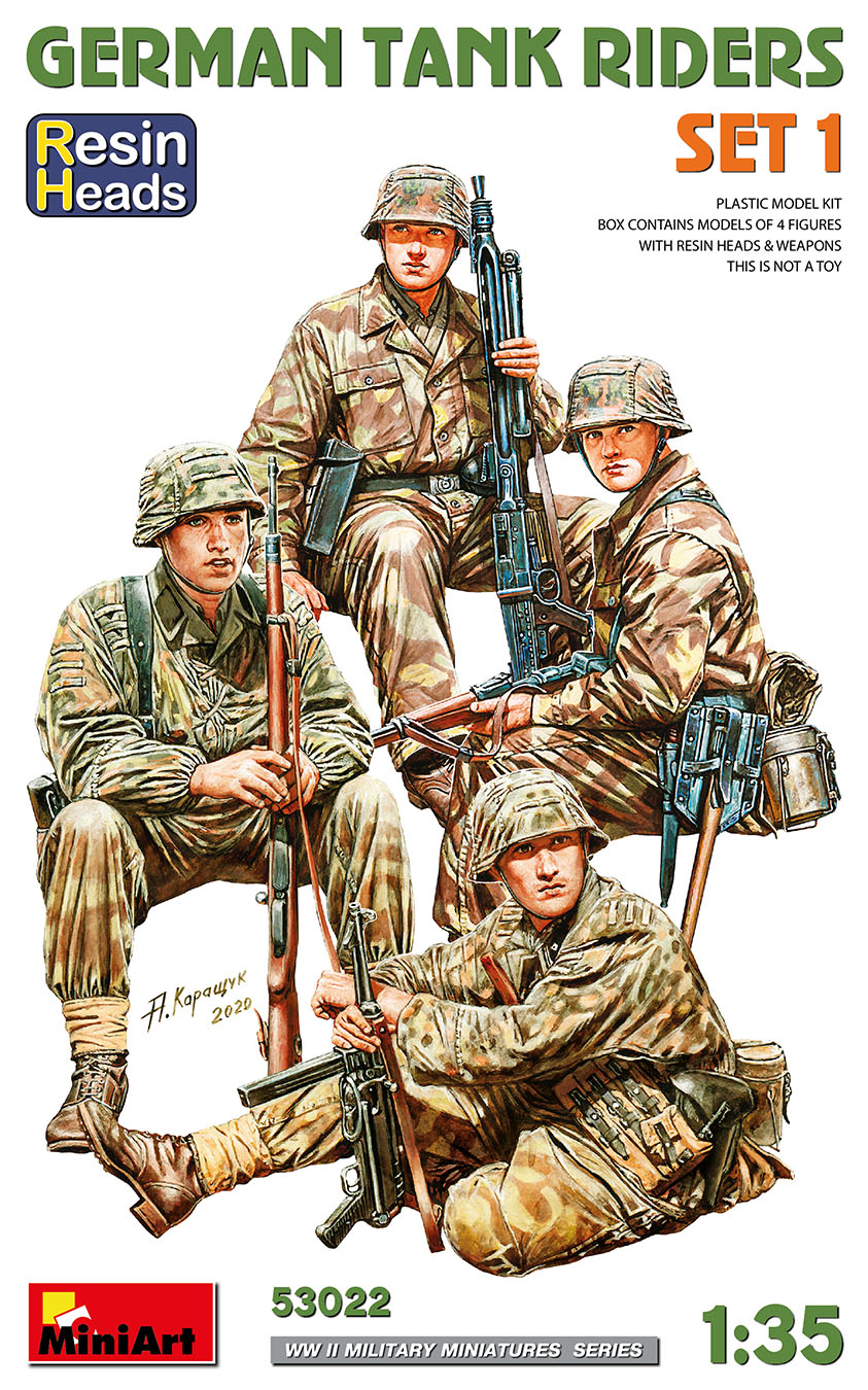 1/35 German Tank Riders Set 1. Resin Heads - Hobby Sense