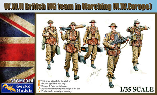 1/35 WWII British MG Team In Marching (N.W. Europe) - Hobby Sense