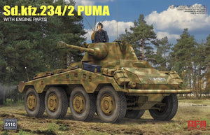 1/35 Sd.Kfz.234/2 Puma with Engine Parts - Hobby Sense