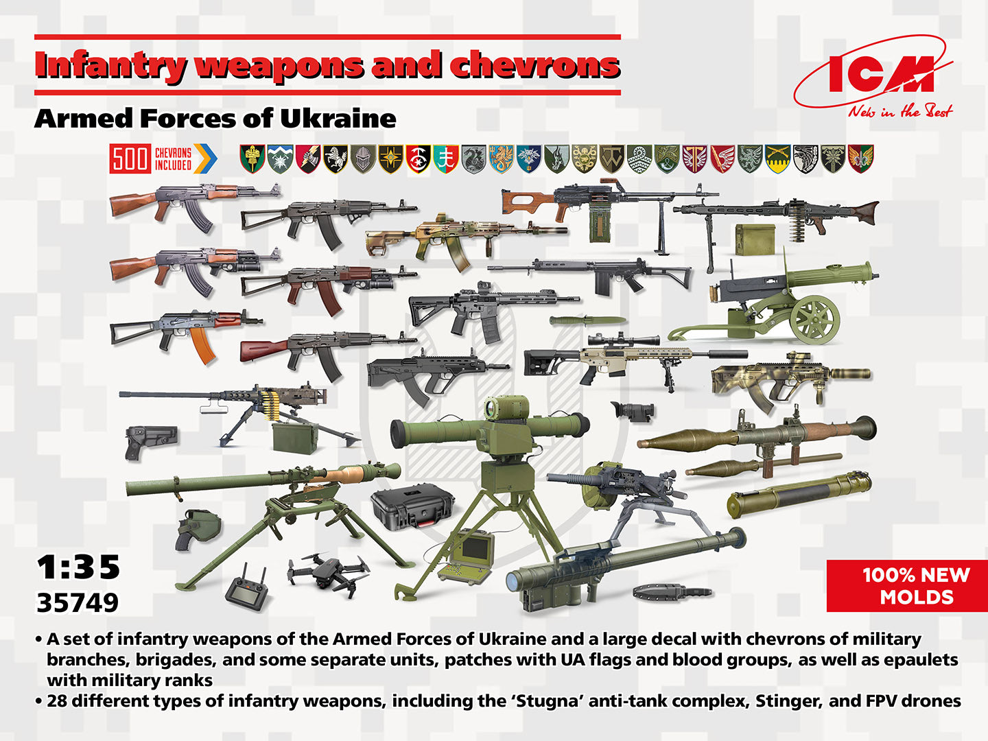1/35 Infantry Weapons and Chevrons of the Armed Forces of Ukraine - Hobby Sense