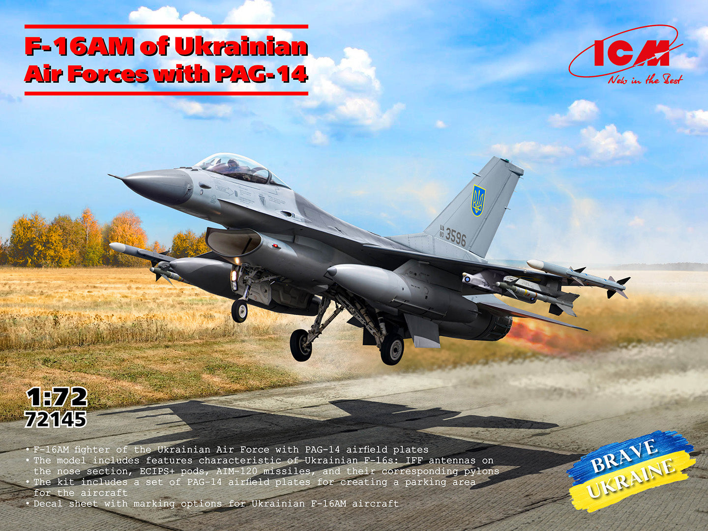 ICM 1/72 F16AM of Ukrainian Air Forces with PAG-14 - Hobby Sense