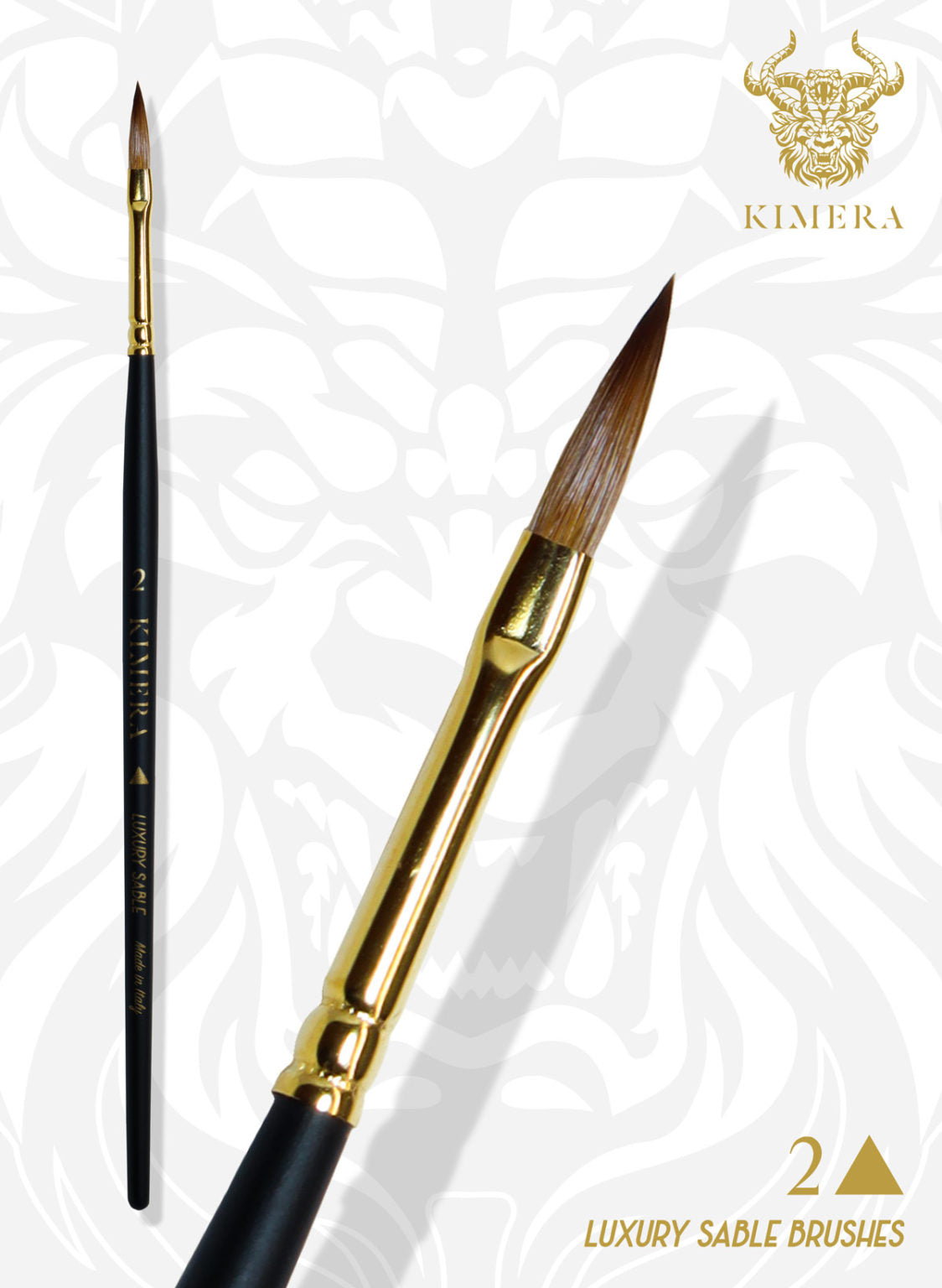Kimera Kolinsky Sable Brushes #2 Arrow - Hobby Sense