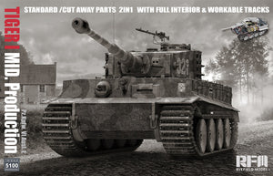 1/35 Pz.Kpfw. VI Ausf. E Tiger I Mid. Prod. Standard/Cut Away Parts 2in1 with full interior & workable tracks - Hobby Sense