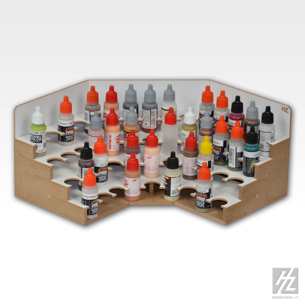 HobbyZone Modular Workshop System Corner Paints Module with 48 Round 26mm Slots - Hobby Sense