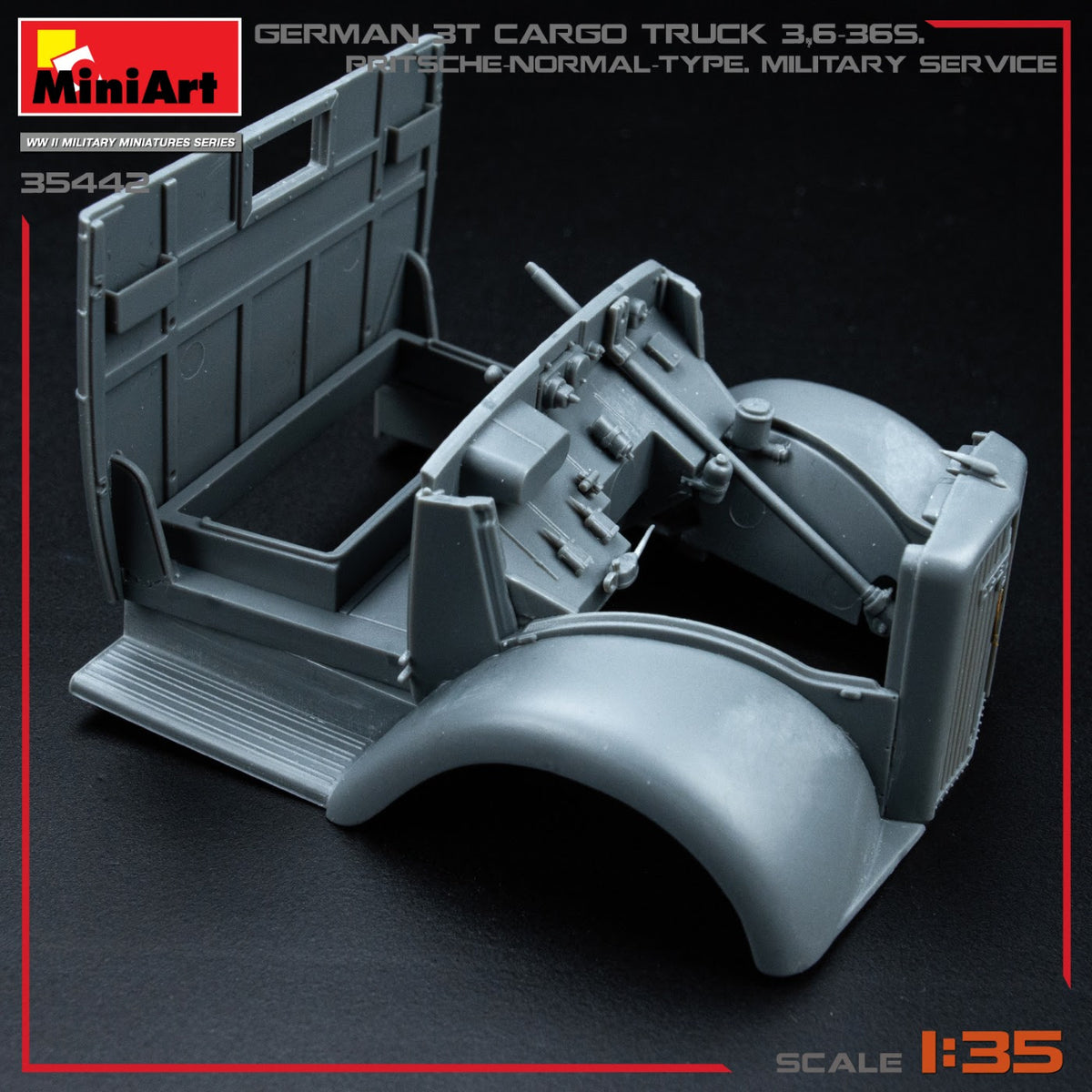 1/35 German 3T Cargo Truck 3,6-36S. Pritsche-Normal-Type. Military Service - Hobby Sense