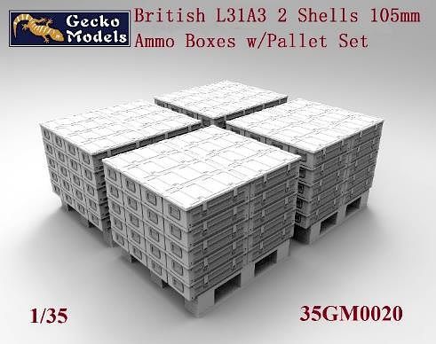 1/35 British L31A3 2 Shells 105mm Ammo Boxes - Hobby Sense