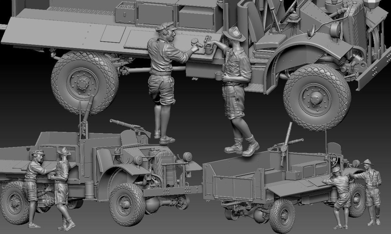 Thunder Model 1/35 LRDG Crew 3 (2 figures, resin)