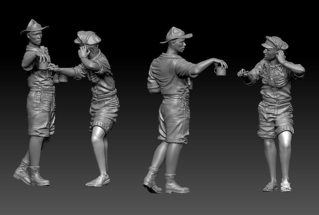 Thunder Model 1/35 LRDG Crew 3 (2 figures, resin)