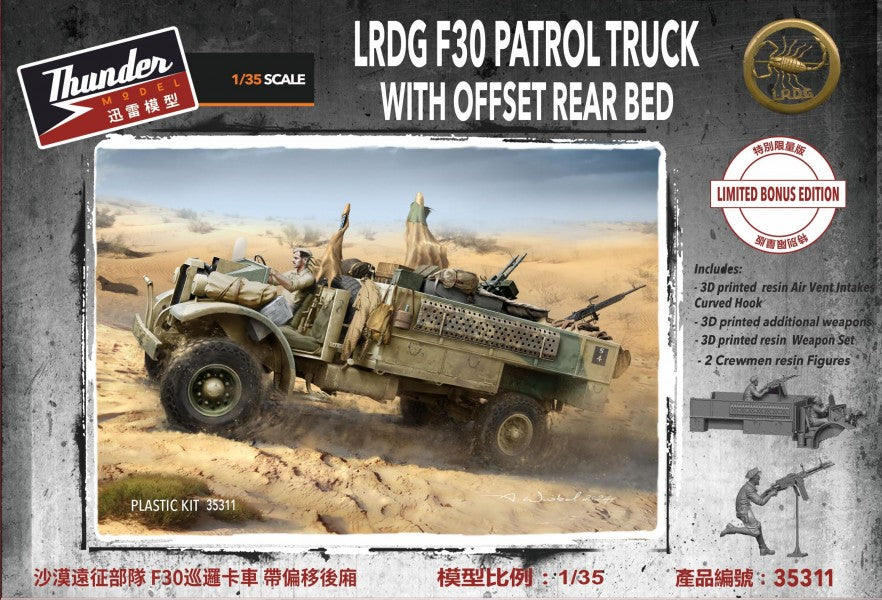 Thunder Model 1/35 LRDG F30 Patrol Truck with Offset Rear Bed, Bonus Edition