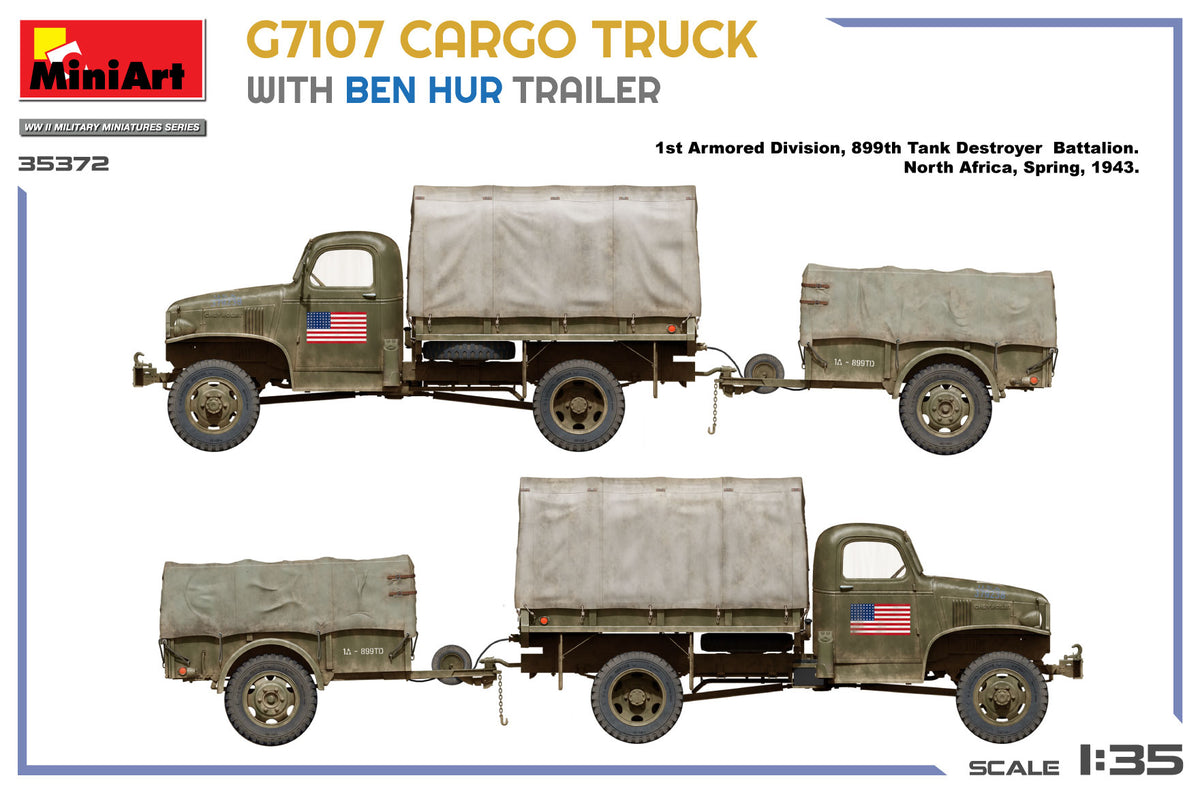 1/35 G7107 1.5 t 4x4 Cargo Truck with Trailer - Hobby Sense