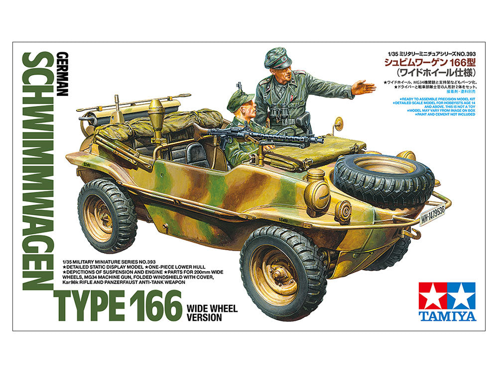 Tamiya 1/35 German Schwimmwagen Type 166 Wide Wheel Version - Hobby Sense