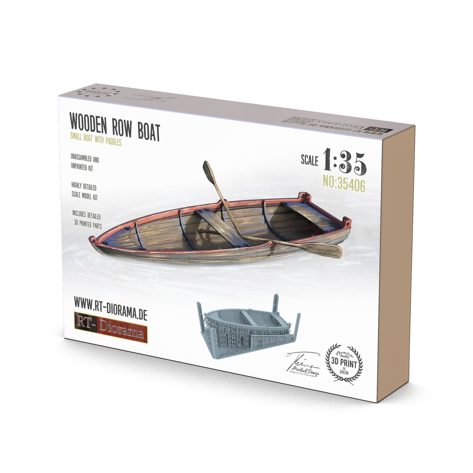 RT Diorama 1/35 Wooden Row Boat - Hobby Sense