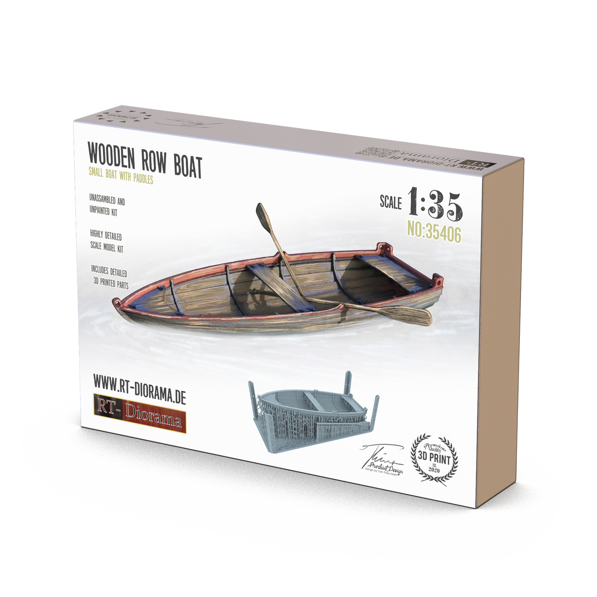 RT Diorama 1/35 Wooden Row Boat - Hobby Sense