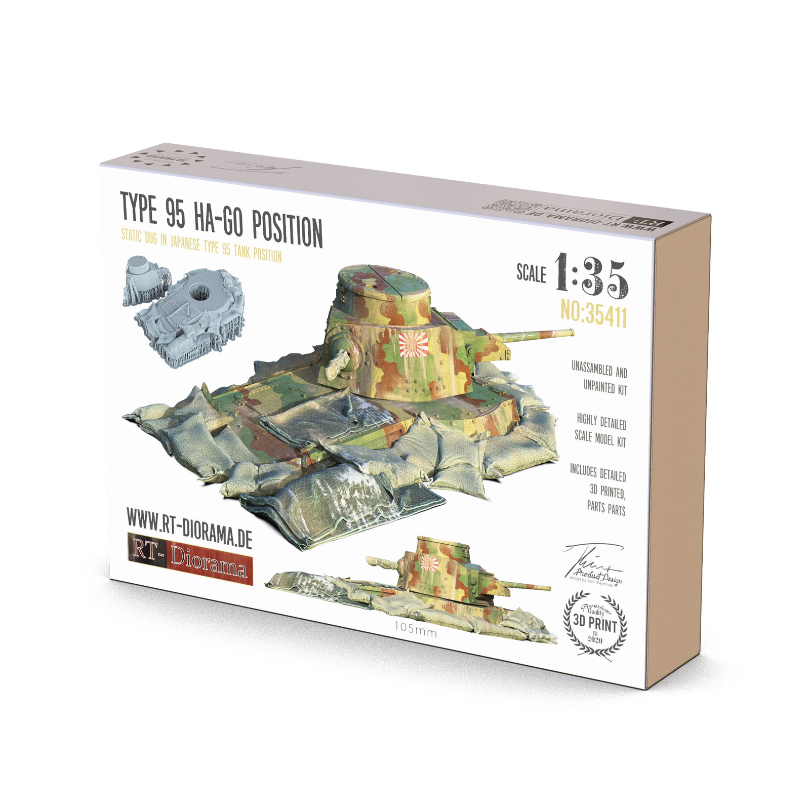 RT Diorama 1/35 Type 95 HA-GO Position - Hobby Sense